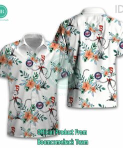 Dr Seuss Cosset Minnesota Twins Logo Tropical Floral Hawaiian Shirt