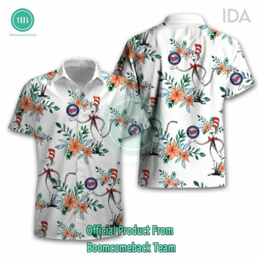 Dr Seuss Cosset Minnesota Twins Logo Tropical Floral Hawaiian Shirt