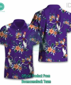 Dr Seuss Cosset Minnesota Vikings Logo Tropical Floral Hawaiian Shirt