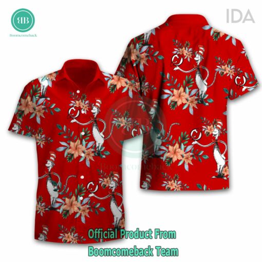 Dr Seuss Cosset New Jersey Devils Logo Tropical Floral Hawaiian Shirt