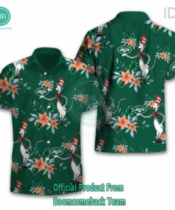 Dr Seuss Cosset New York Jets Logo Tropical Floral Hawaiian Shirt