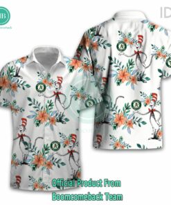 Dr Seuss Cosset Oakland Athletics Logo Tropical Floral Hawaiian Shirt