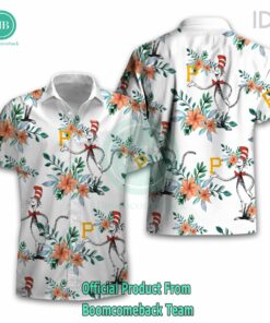 Dr Seuss Cosset Pittsburgh Pirates Logo Tropical Floral Hawaiian Shirt