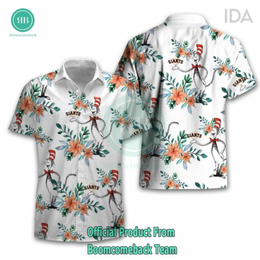 Dr Seuss Cosset San Francisco Giants Logo Tropical Floral Hawaiian Shirt