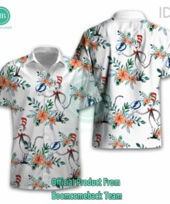Dr Seuss Cosset Tampa Bay Lightning Logo Tropical Floral Hawaiian Shirt