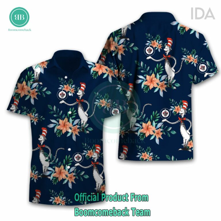 Dr Seuss Cosset Winnipeg Jets Logo Tropical Floral Hawaiian Shirt