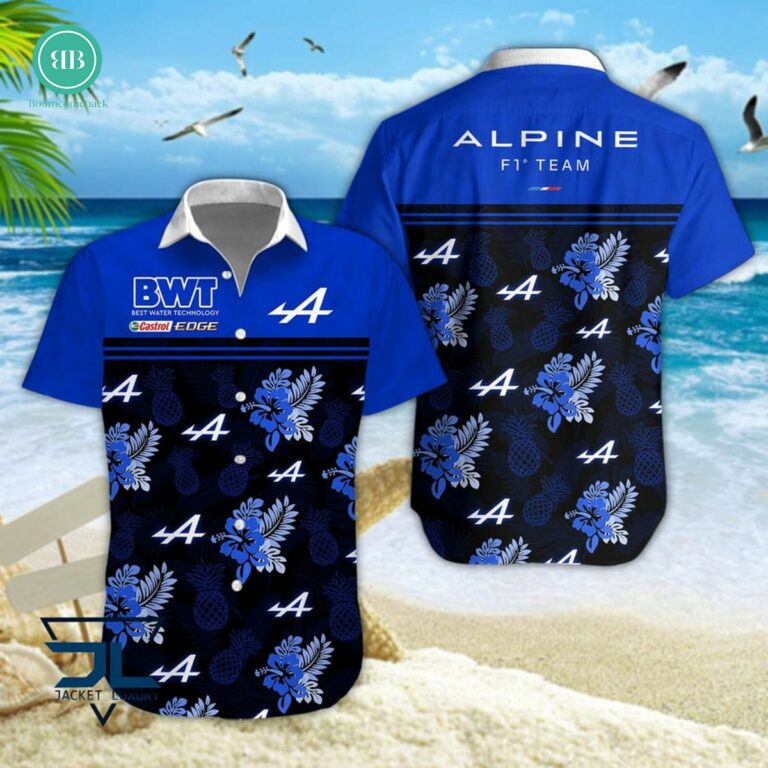 F1 Team Alpine Tropical Hibiscus Hawaiian Shirt