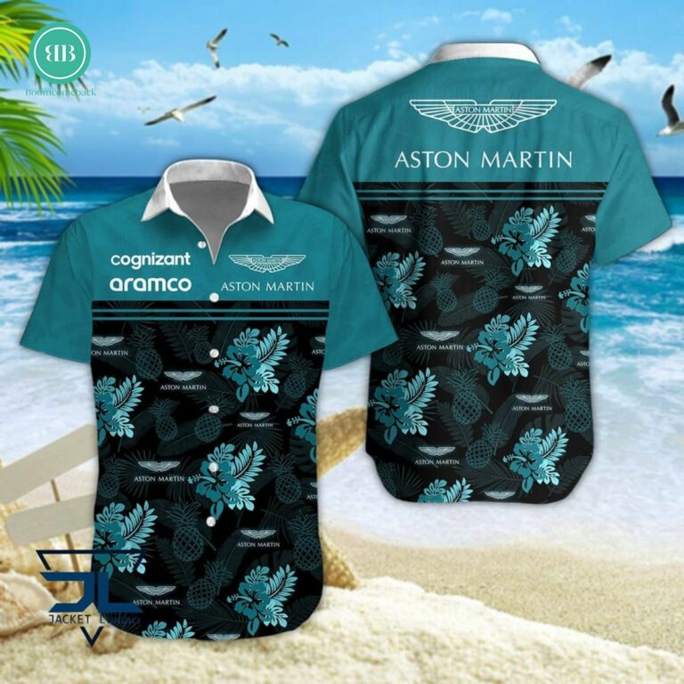 F1 Team Aston Martin Aramco Cognizant Tropical Hibiscus Hawaiian Shirt