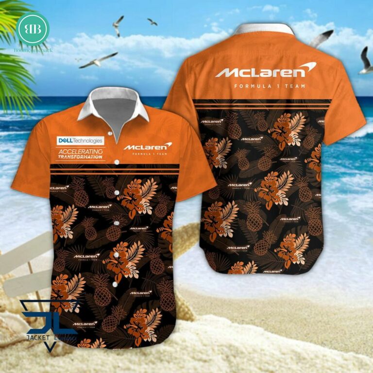 F1 Team McLaren Racing Tropical Hibiscus Hawaiian Shirt