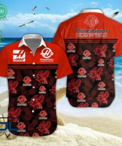 F1 Team MoneyGram Haas Tropical Hibiscus Hawaiian Shirt