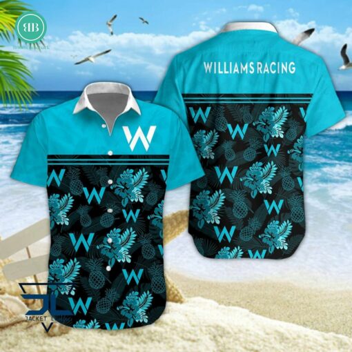 F1 Team Williams Racing Tropical Hibiscus Hawaiian Shirt
