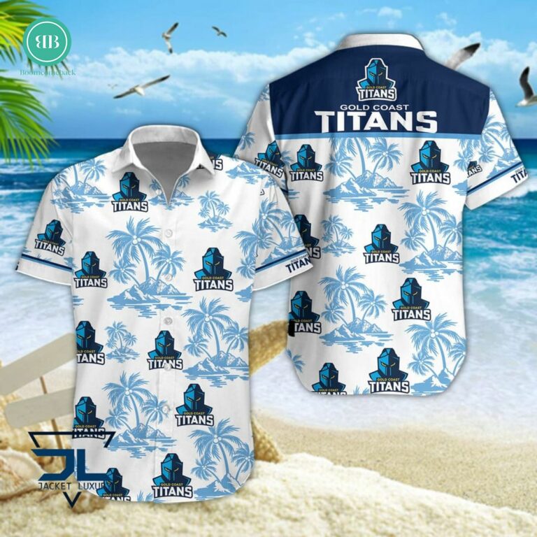 Gold Coast Titans Palm Tree Island Hawaiian Shirt