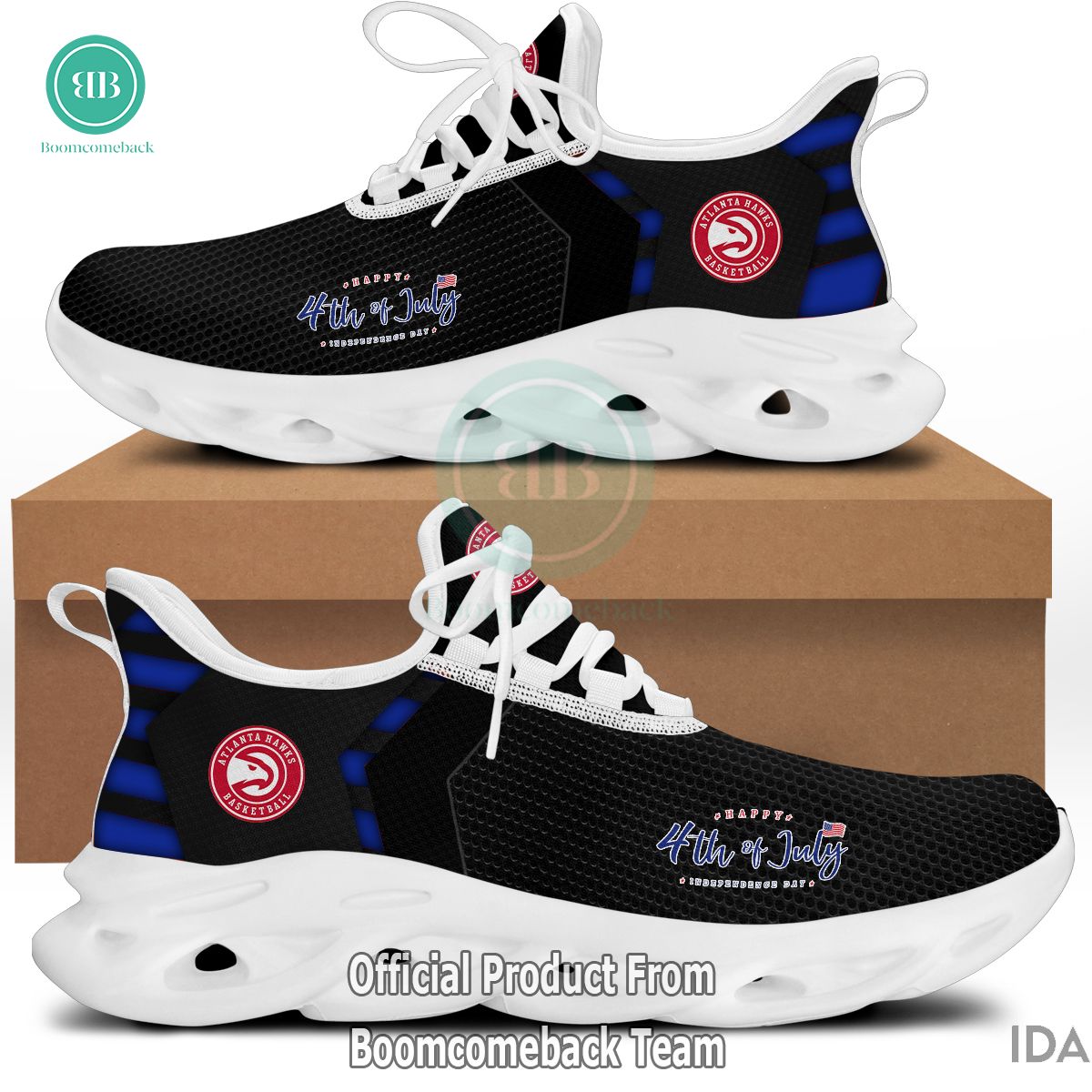 Happy Independence Day Atlanta Hawks Max Soul Shoes