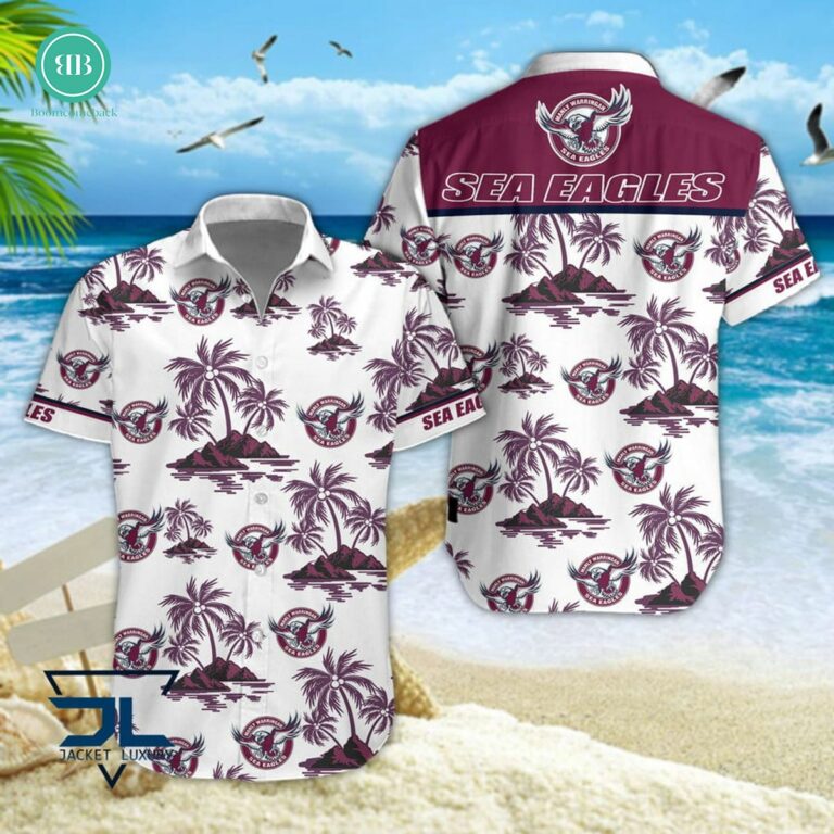 Manly Warringah Sea Eagles Palm Tree Island Hawaiian Shirt