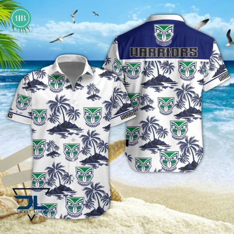 New Zealand Warriors Palm Tree Island Hawaiian Shirt