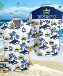 North Queensland Cowboys Palm Tree Island Hawaiian Shirt