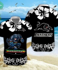 Penrith Panthers Surfboard Hibiscus Hawaiian Shirt