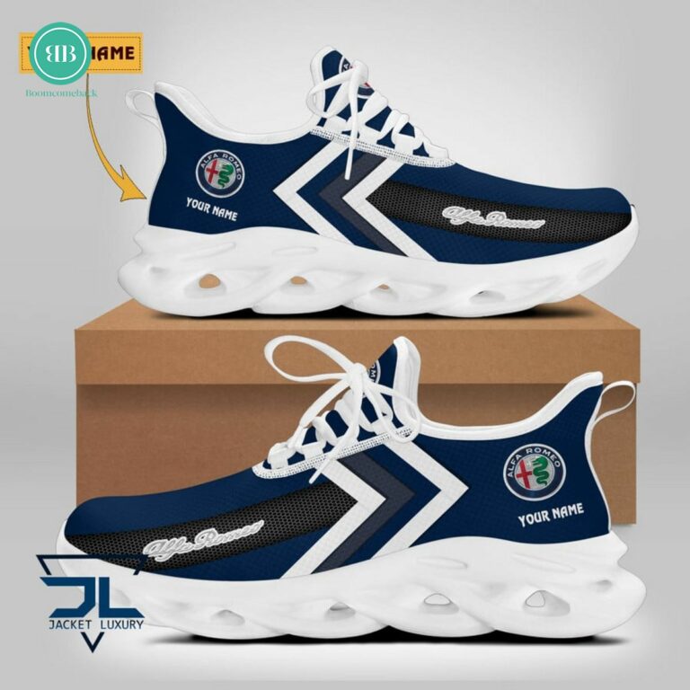 Personalized Name Alfa Romeo Navy Max Soul Shoes