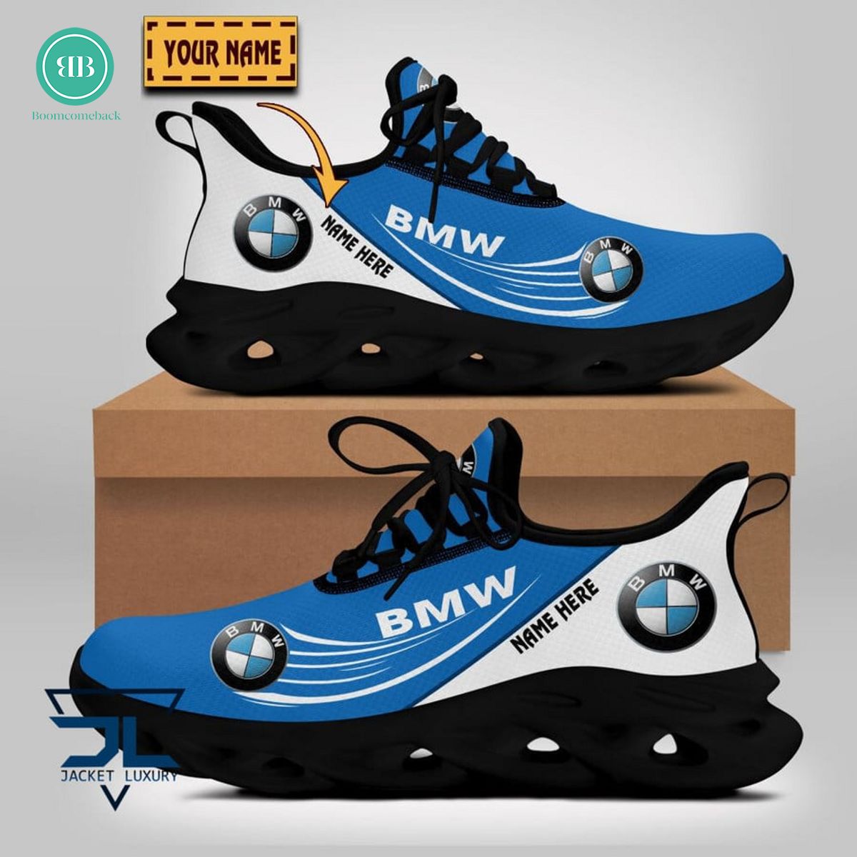 Personalized Name BMW Blue Max Soul Shoes