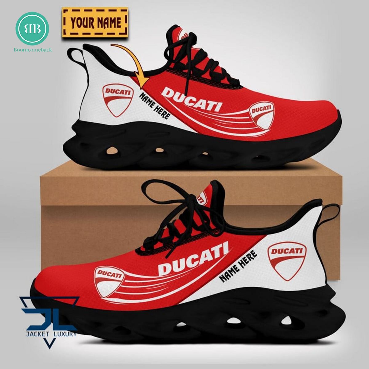 Personalized Name Ducati Style 1 Max Soul Shoes