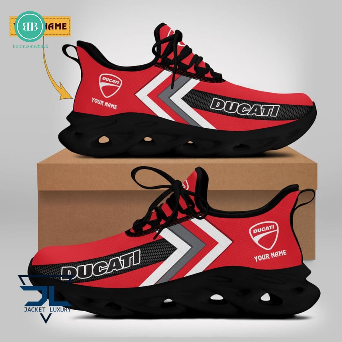 Personalized Name Ducati Style 2 Max Soul Shoes