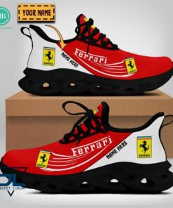 Personalized Name Ferrari Red Max Soul Shoes