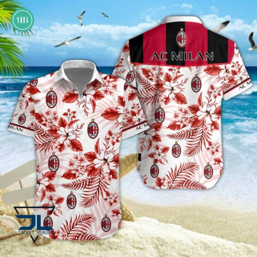Serie A AC Milan Floral Hawaiian Shirt And Shorts