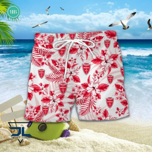 Serie A AC Monza Floral Hawaiian Shirt And Shorts