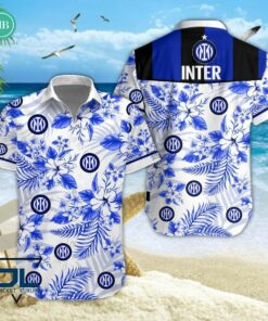 Serie A Inter Milan Floral Hawaiian Shirt And Shorts