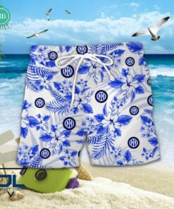 serie a inter milan floral hawaiian shirt and shorts 3 b5zCG