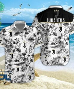 Serie A Juventus Floral Hawaiian Shirt And Shorts