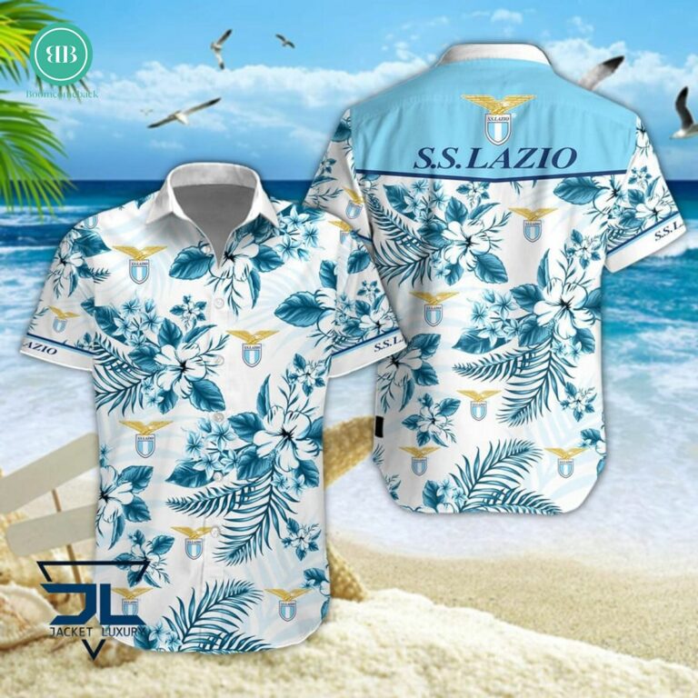 Serie A S.S Lazio Floral Hawaiian Shirt And Shorts