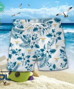 Serie A S.S Lazio Floral Hawaiian Shirt And Shorts