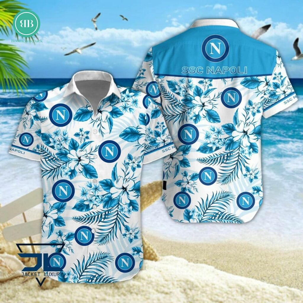 Serie A SSC Napoli Floral Hawaiian Shirt And Shorts