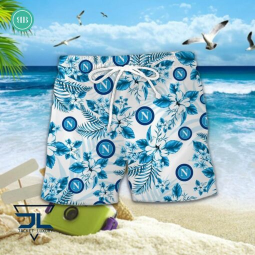 Serie A SSC Napoli Floral Hawaiian Shirt And Shorts