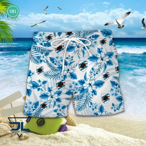 Serie A U.C Sampdoria Floral Hawaiian Shirt And Shorts