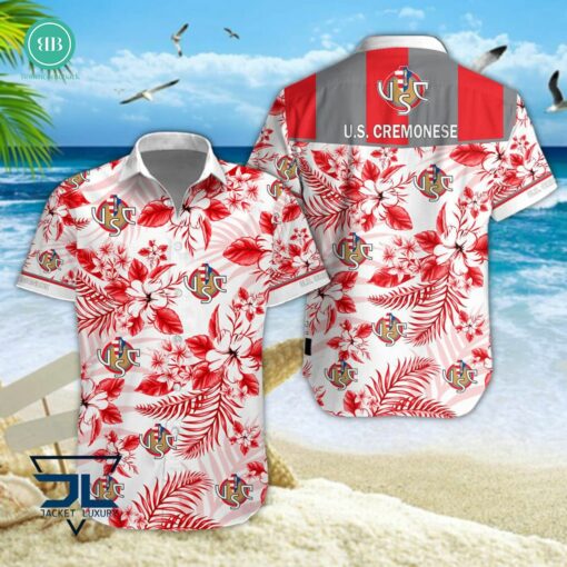 Serie A U.S Cremonese Floral Hawaiian Shirt And Shorts