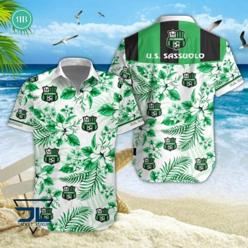 Serie A U.S Sassuolo Calcio Floral Hawaiian Shirt And Shorts