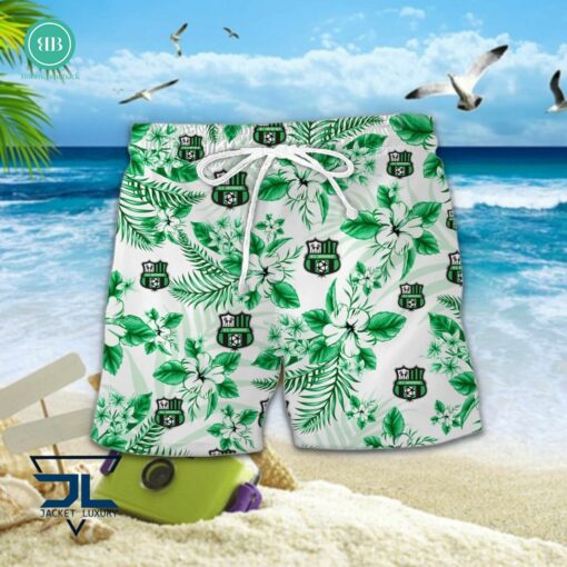 Serie A U.S Sassuolo Calcio Floral Hawaiian Shirt And Shorts