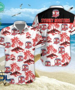 Sydney Roosters Palm Tree Island Hawaiian Shirt