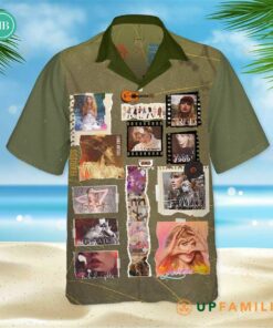 Taylor Swift Old Film Frame Style Vintage Newspaper Collage Hawaiian Shirt