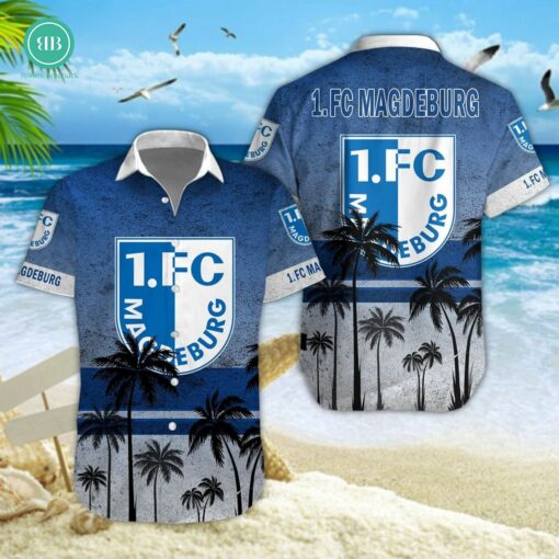 1. FC Magdeburg Palm Tree Hawaiian Shirt