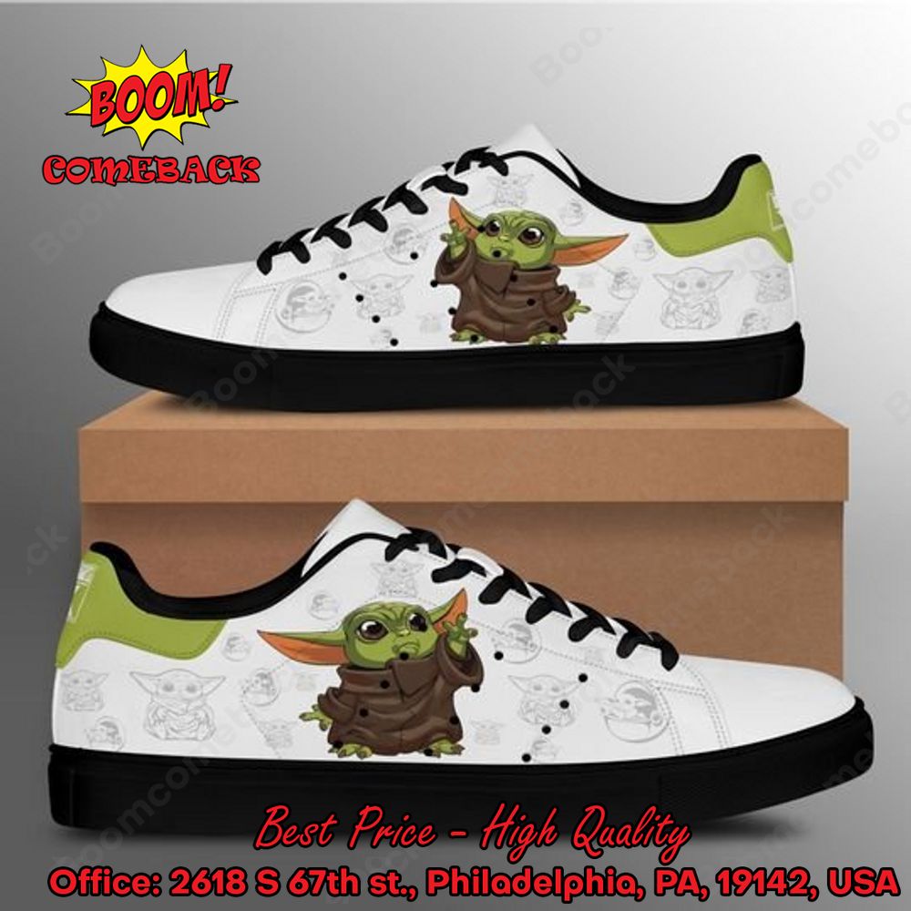 LIMITED DESIGN Baby Yoda White Adidas Stan Smith Shoes
