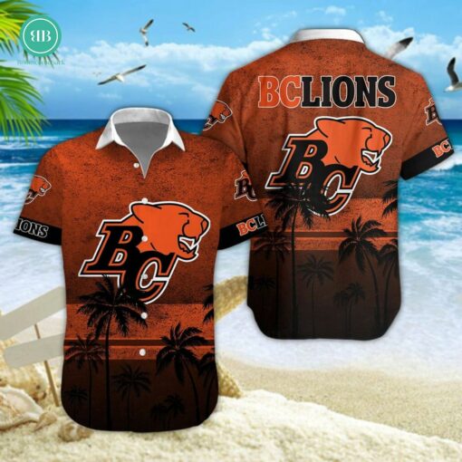 BC Lions Palm Tree Hawaiian Shirt