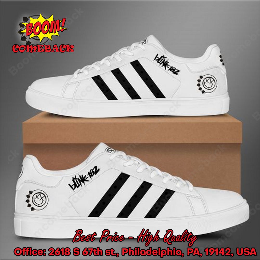 Blink-182 Black Stripes Adidas Stan Smith Shoes