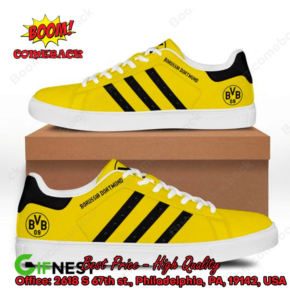 Borussia Dortmund Black Stripes Adidas Stan Smith Shoes