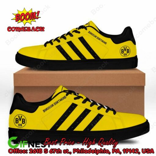 Borussia Dortmund Black Stripes Adidas Stan Smith Shoes