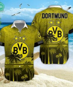 Borussia Dortmund Palm Tree Hawaiian Shirt