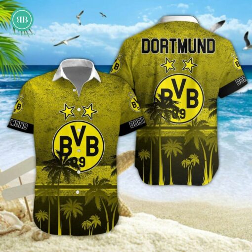 Borussia Dortmund Palm Tree Hawaiian Shirt