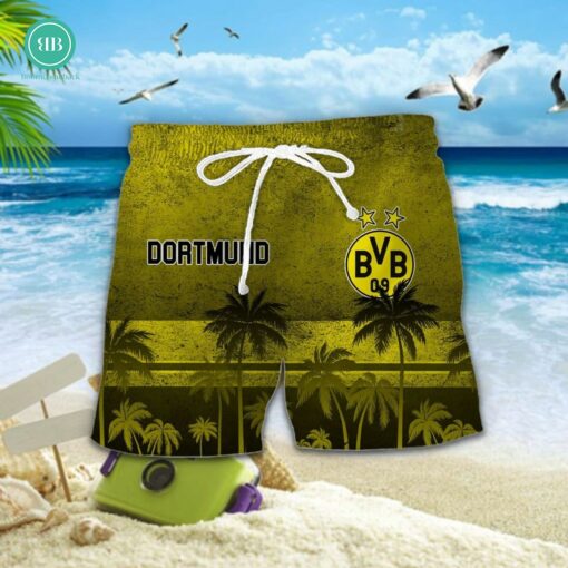 Borussia Dortmund Palm Tree Hawaiian Shirt